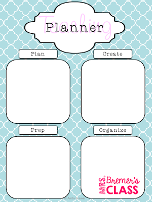 FREE Sticky note teacher planner