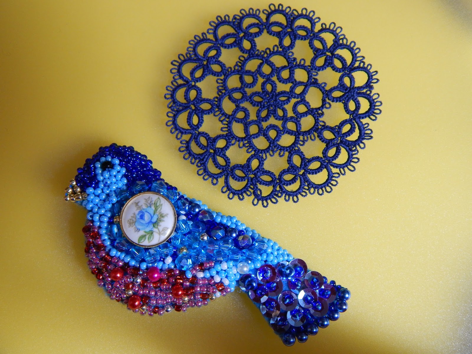 Carollyn's Tatting Blog Beaded Bird, and Tatted Lace Tatted Pattern