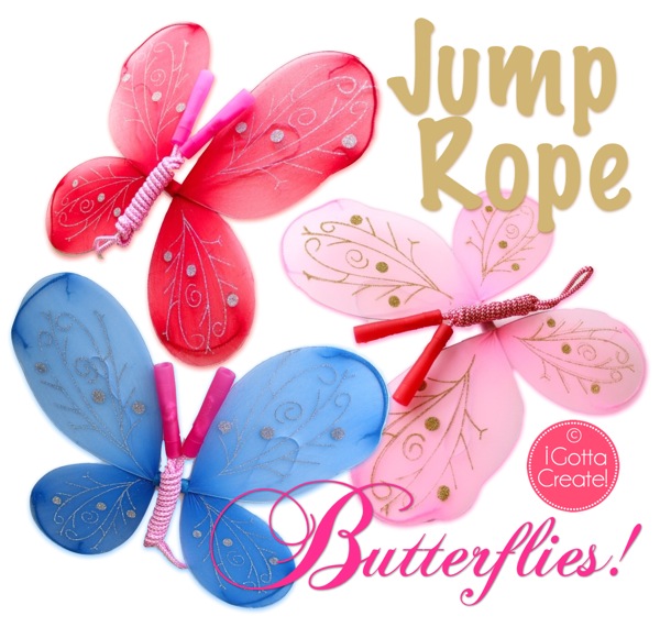 Jump Rope & Fairy Wing DIY Butterflies. Tutorial at I Gotta Create!