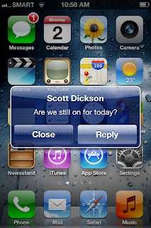 The iPhone 4S Notification Center Alert Style Alerts.
