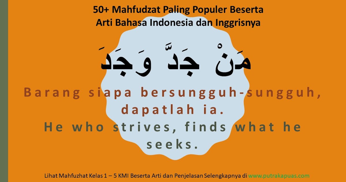 50 Mahfudzot Paling Populer Beserta Arti Bahasa Indonesia Dan Inggrisnya Putra Kapuas