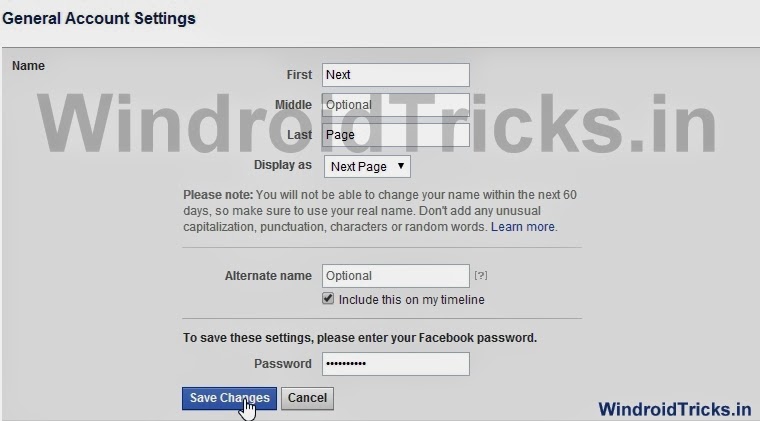 How to change the colour of Facebook Display Name to Green