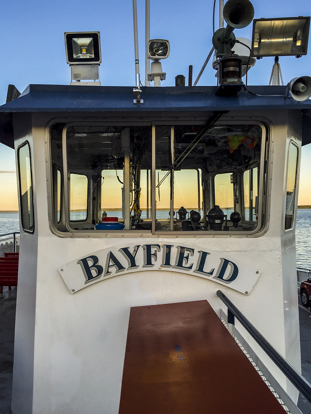 The Pilot House of the Madeline Island Ferry (MV Bayfield)