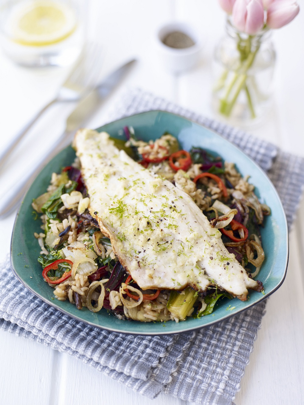 Malaysian Spiced Seabass With Brown Rice