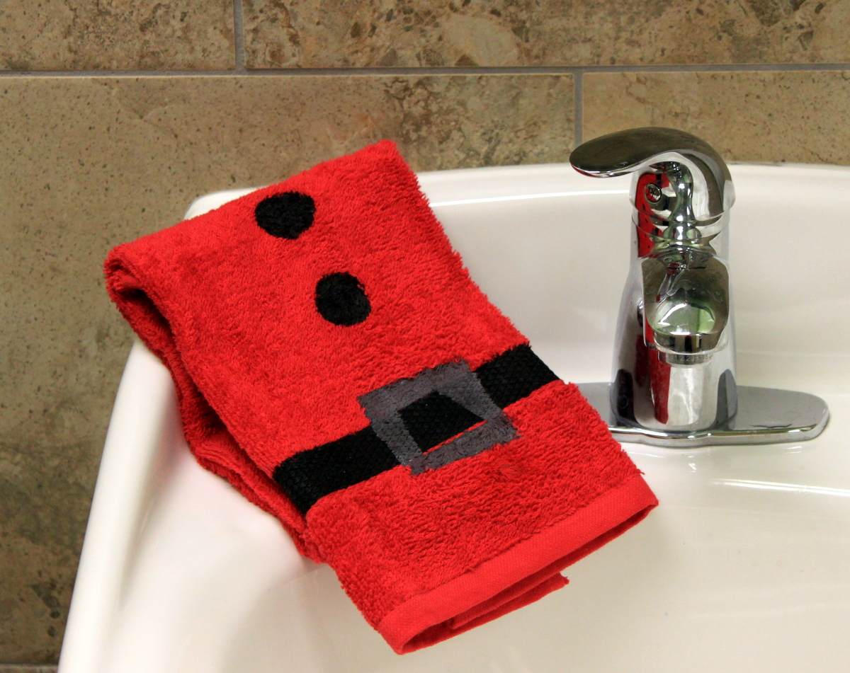 Oh My Crafts Blog Day 7 Santa's Suit Hand Towel