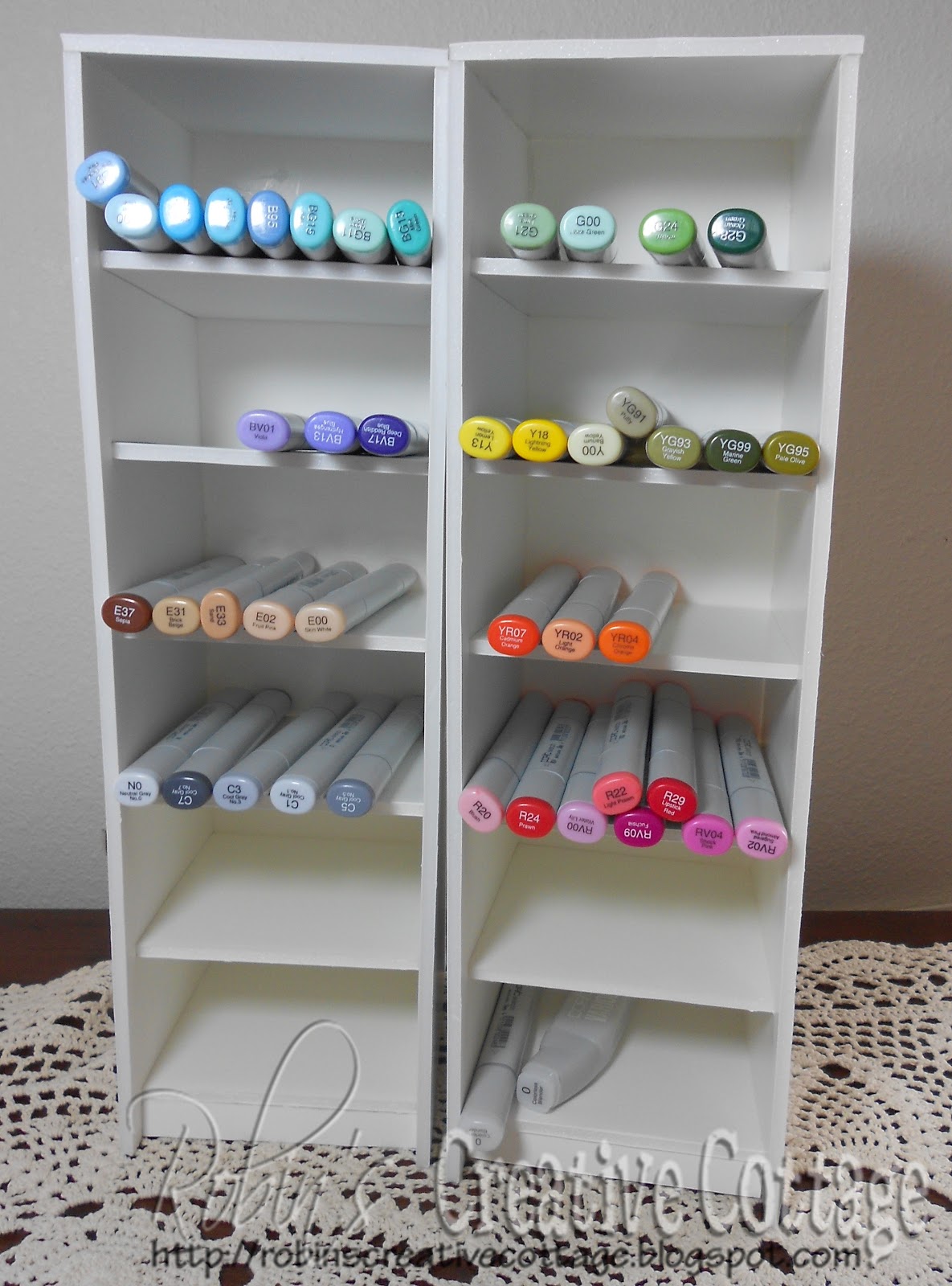Robin's Creative Cottage Copic Marker Organizer Foam Core Board