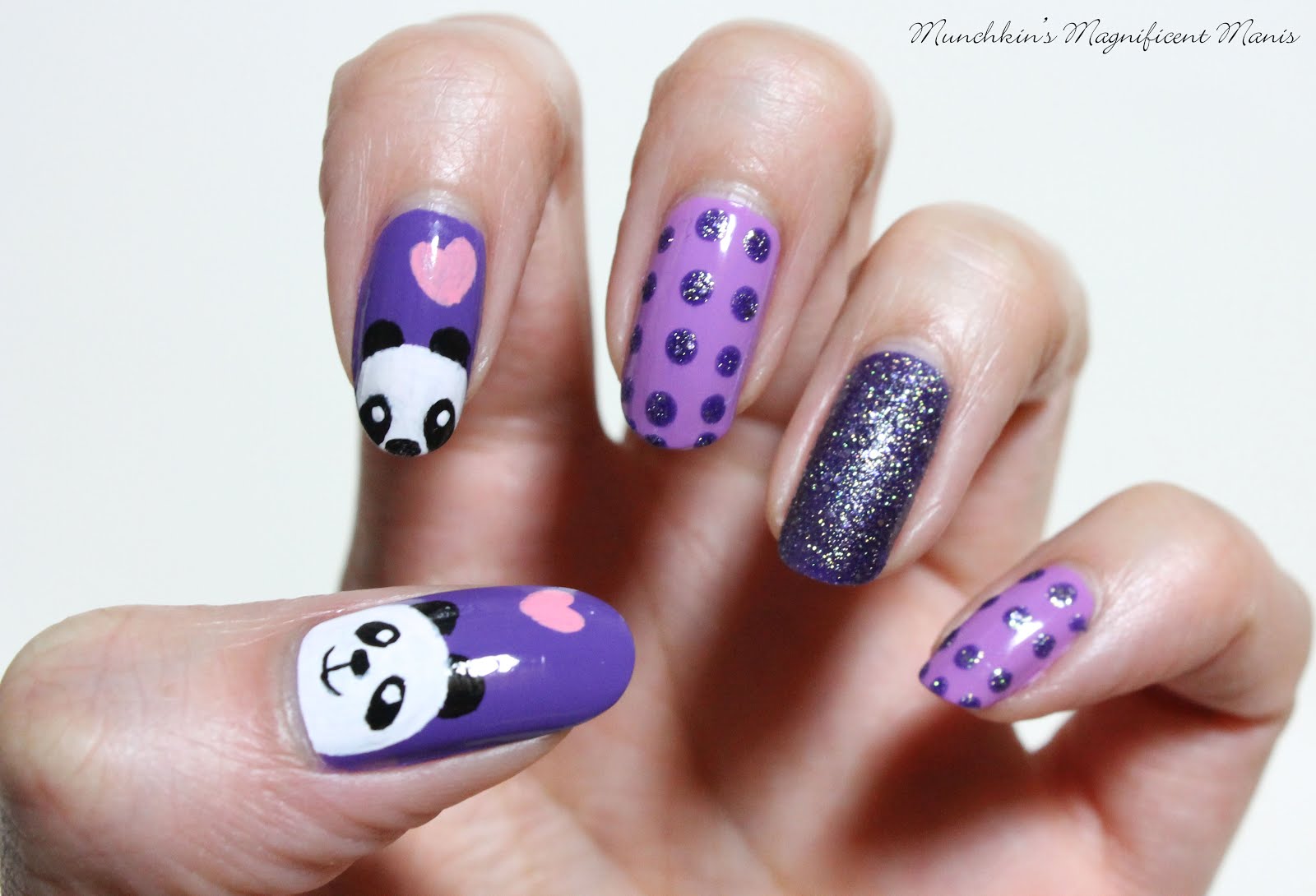 1. Cute Panda Acrylic Nail Design - wide 5