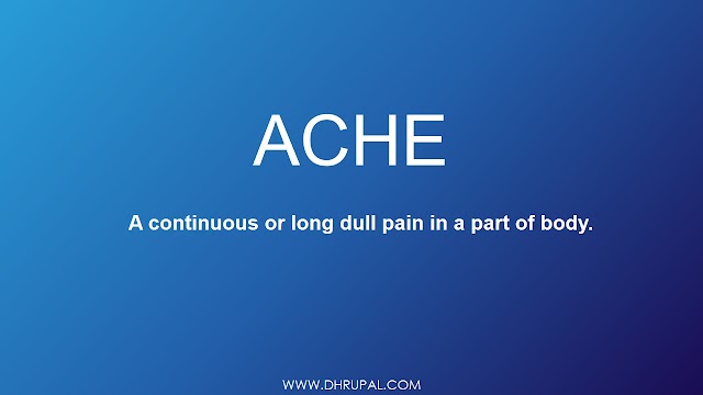 Ache Meaning A Continuous Or Long Dull Pain In A Part Of Body