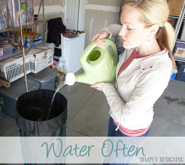 Watering, DIY Flower Tower, Simply Designing, #digin #heartoutdoors #spring #sponsored