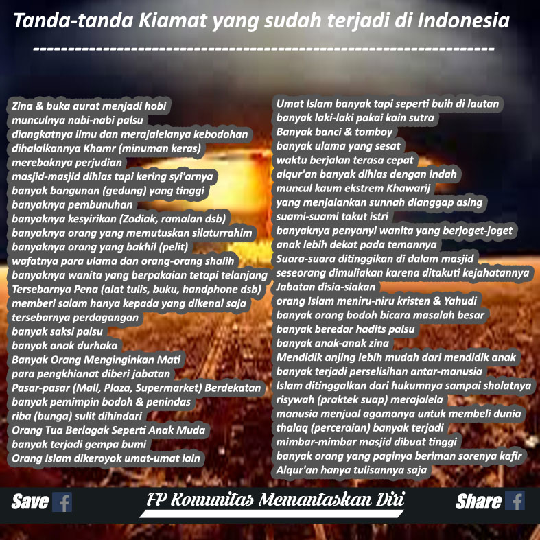 Memantaskan Diri Tanda Tanda Kiamat Yang Sudah Terjadi Di Indonesia