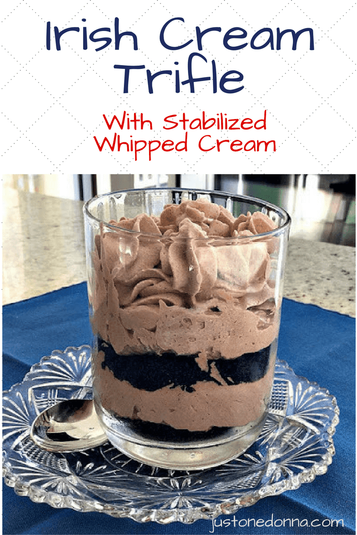 Irish Cream Cheesecake Trifle with Stabilized Whipped Cream