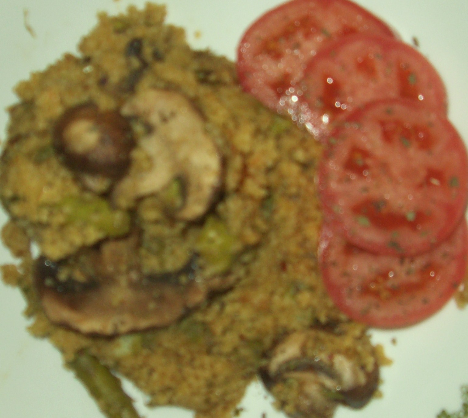 AfroVeganChick Vegan Portabella Mushroom, Asparagus, & Walnut Couscous