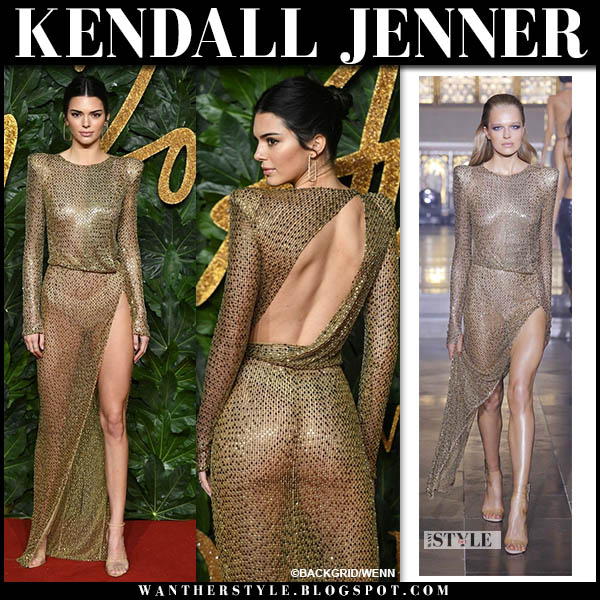 kendall jenner sheer gold