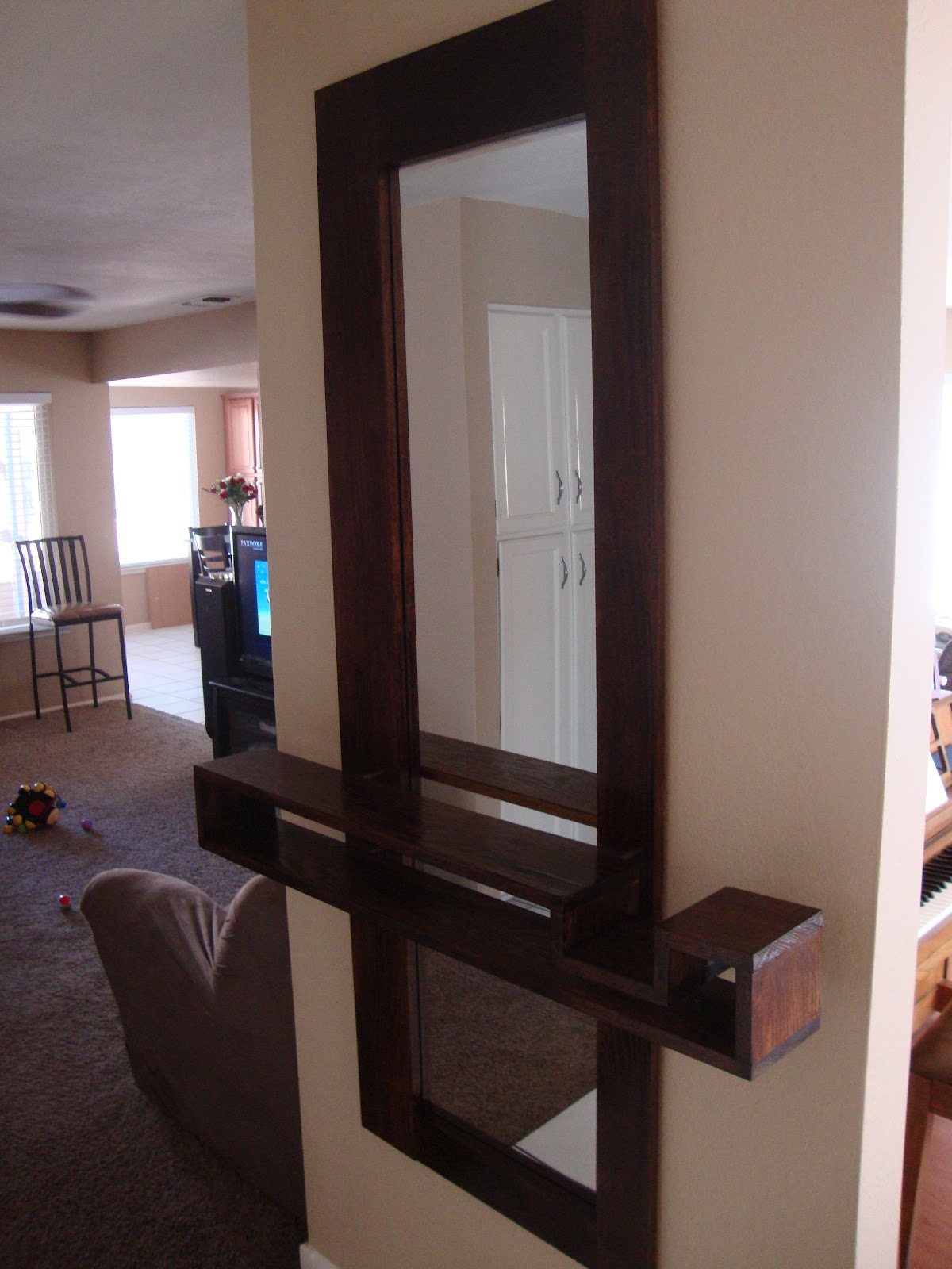 Thinking Out Loud: New Entryway Mirror with Floating Shelf