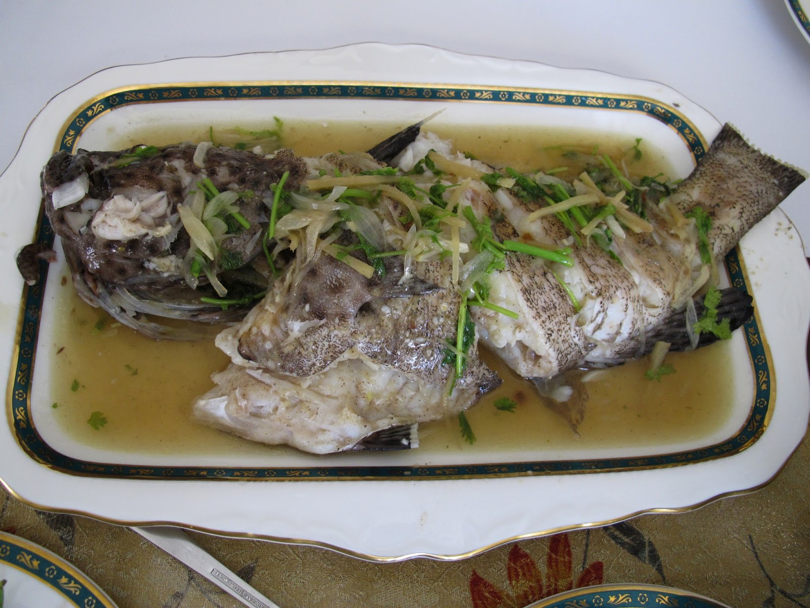 resep masakan kuno Ikan Garupa steamed