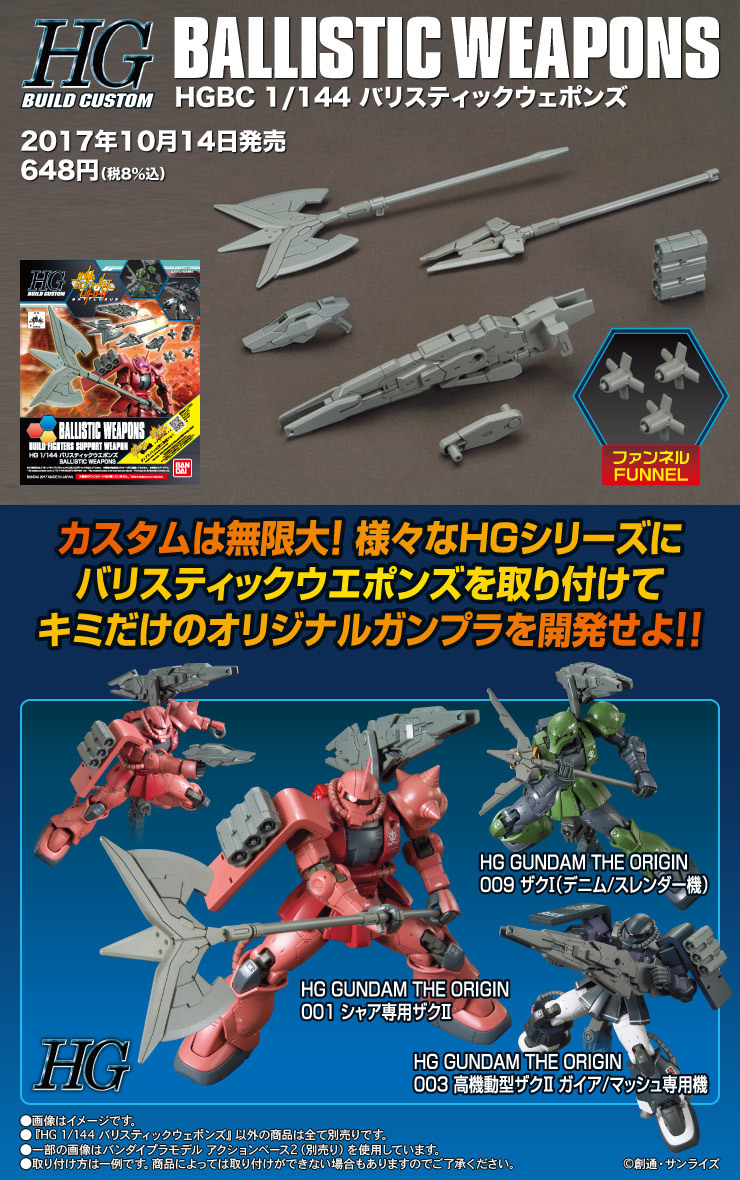 Bandai HGBF 1/144 Ballistic Weapons "Gundam Build Fighters" -Bandai Shop hgbc ballistic weapons