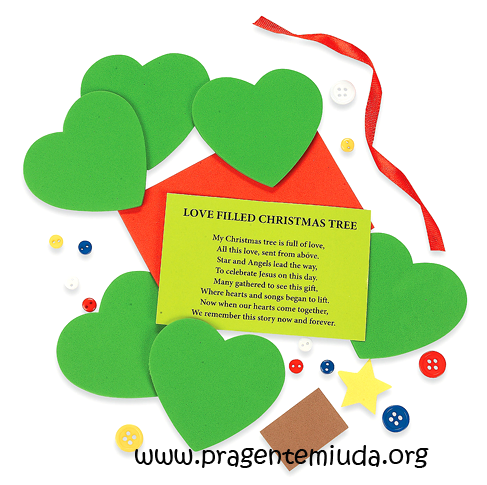 Árvore de natal com corações de EVA ou papel | Pra Gente Miúda