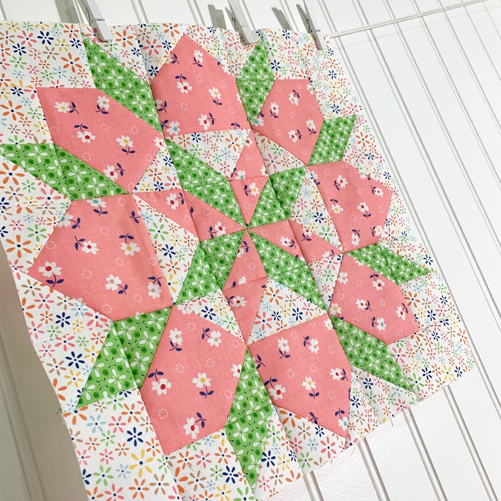 Bee In My Vintage Block Along Block One Grandma's Star Quilt Block Tutorial...with