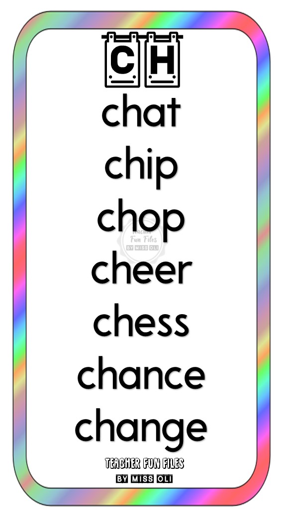 Teacher Fun Files: Cluster and Consonant Digraph Charts