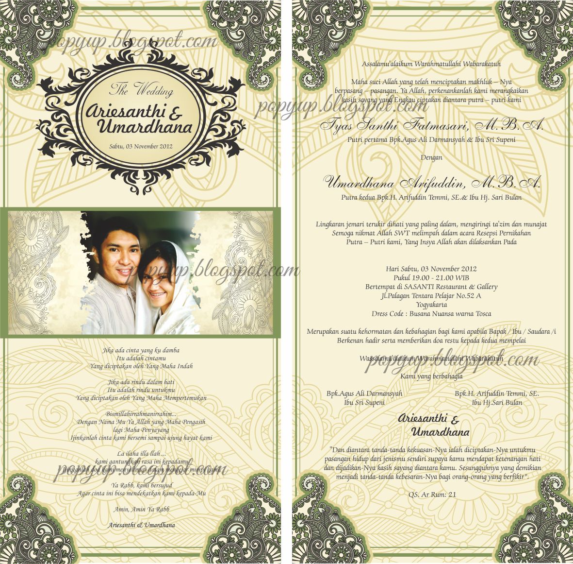 Pop You Up Contoh Desain Isi Undangan Gulung