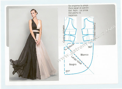 corte imperio bicolor www.patronycostura.com