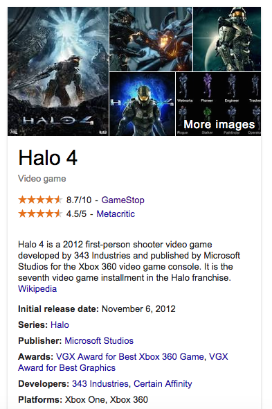 Video Games Added To Google's Knowledge Graph