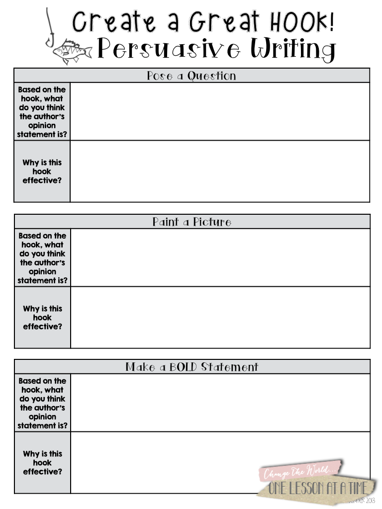 Persuasive essay hook