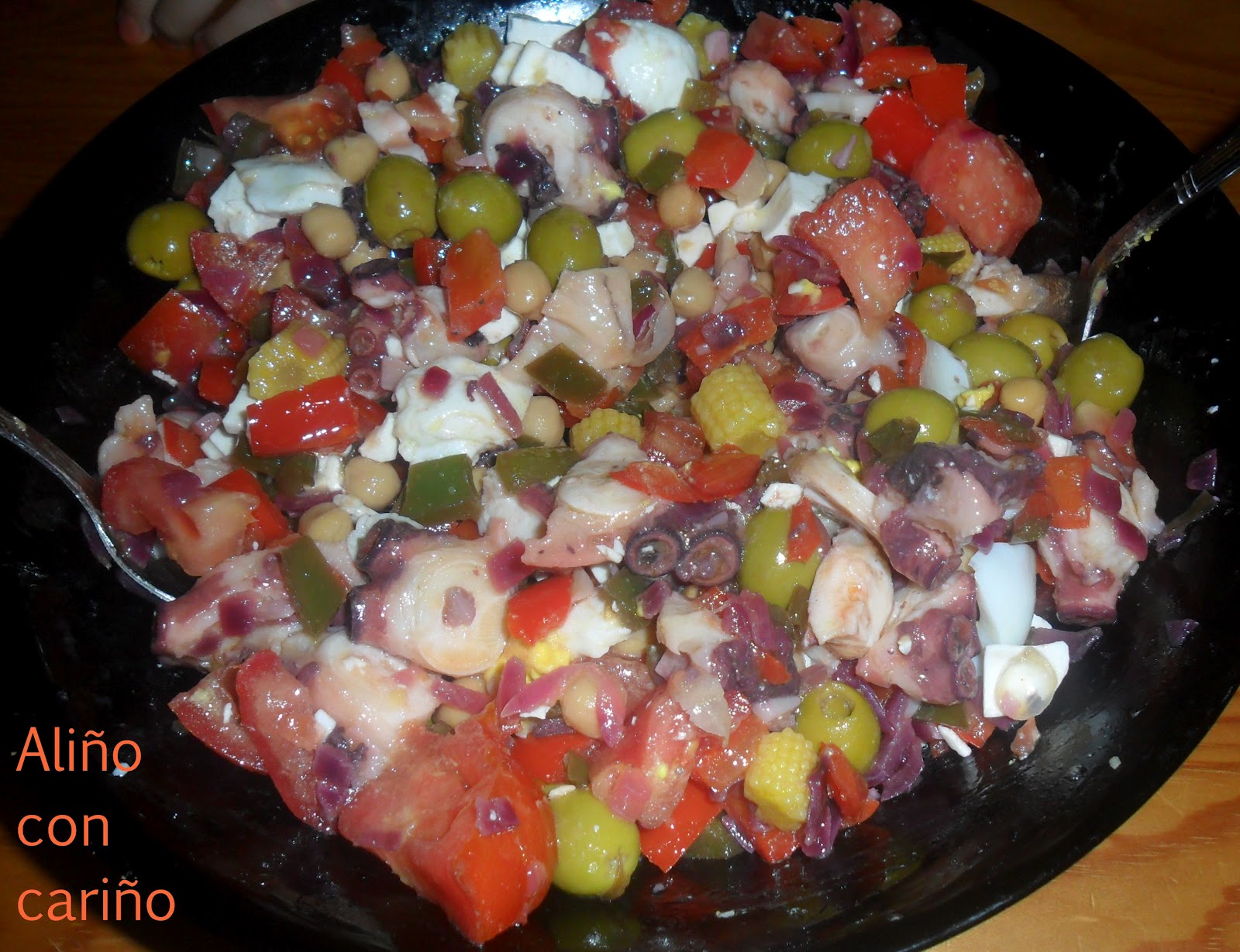 ENSALADA DE PULPO Y GARBANZOS ALIÑO CON CARIÑO