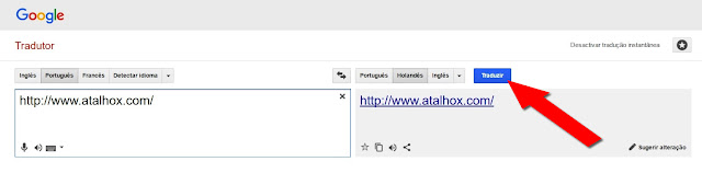 Traduzir atalhox.com no Google Translate