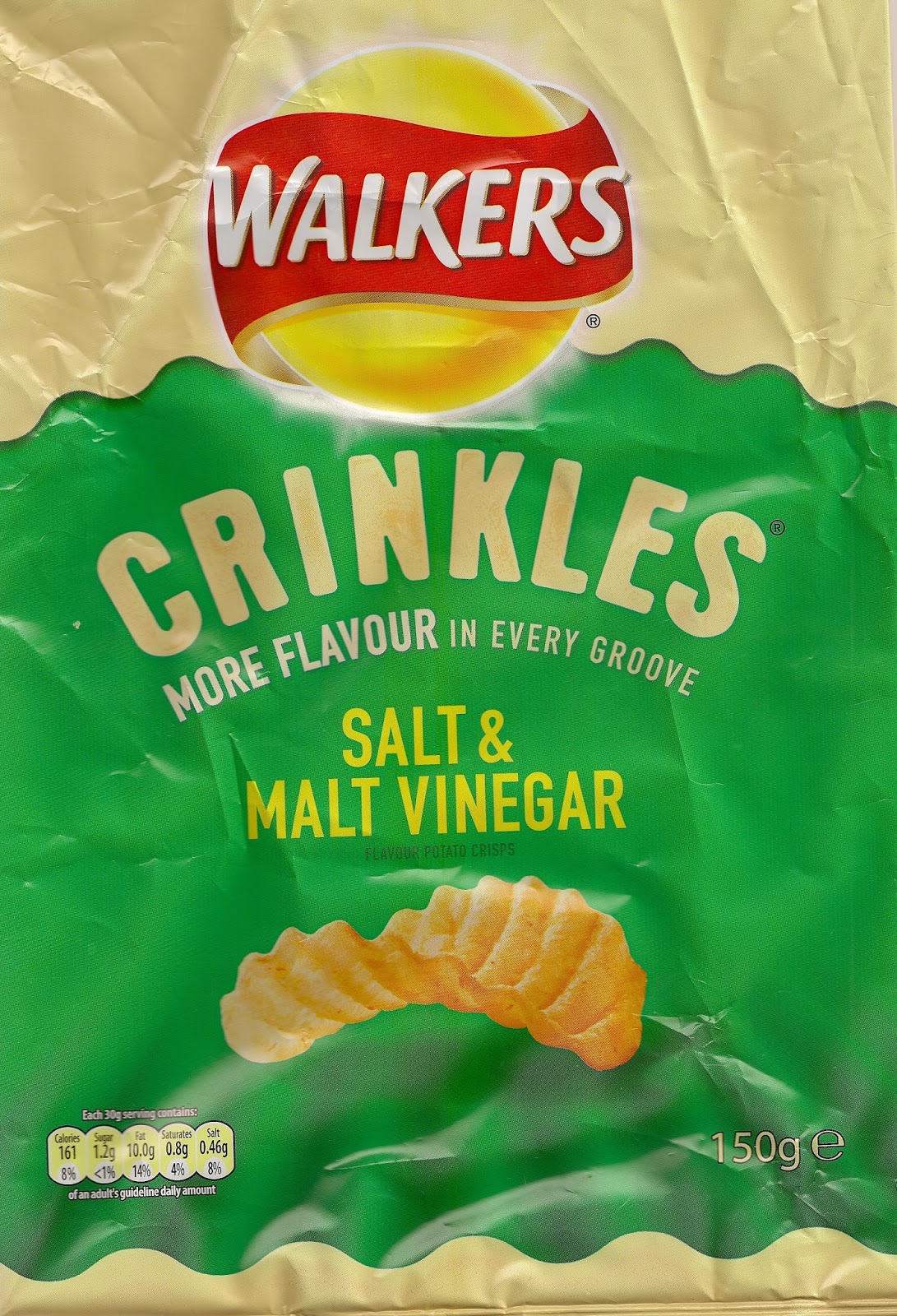 Cheeseburger Crisps & Other Stories Walkers Crinkles Salt & Malt Vinegar