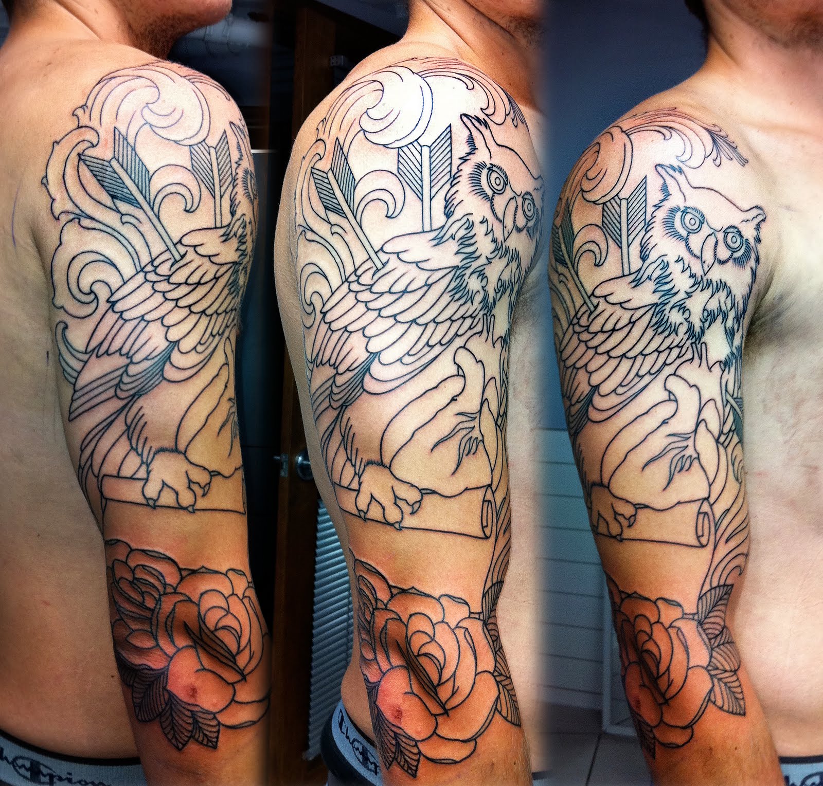 Mexican Tattoo Sleeves Couple half sleeves i started