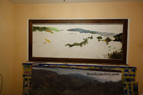 landscape painting Mural Tuscany Italy, art, fake window