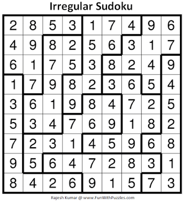 Answer of Irregular Sudoku Puzzle (Fun With Sudoku #355)