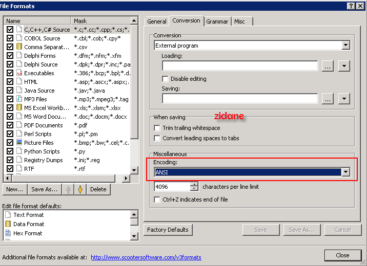 How to set default font and default encoding mode for Beyond Compare