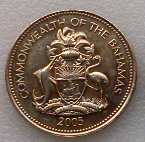 Pineaple Bahamas 2000-5 Cents Copper-Nickel Coin National arms above date