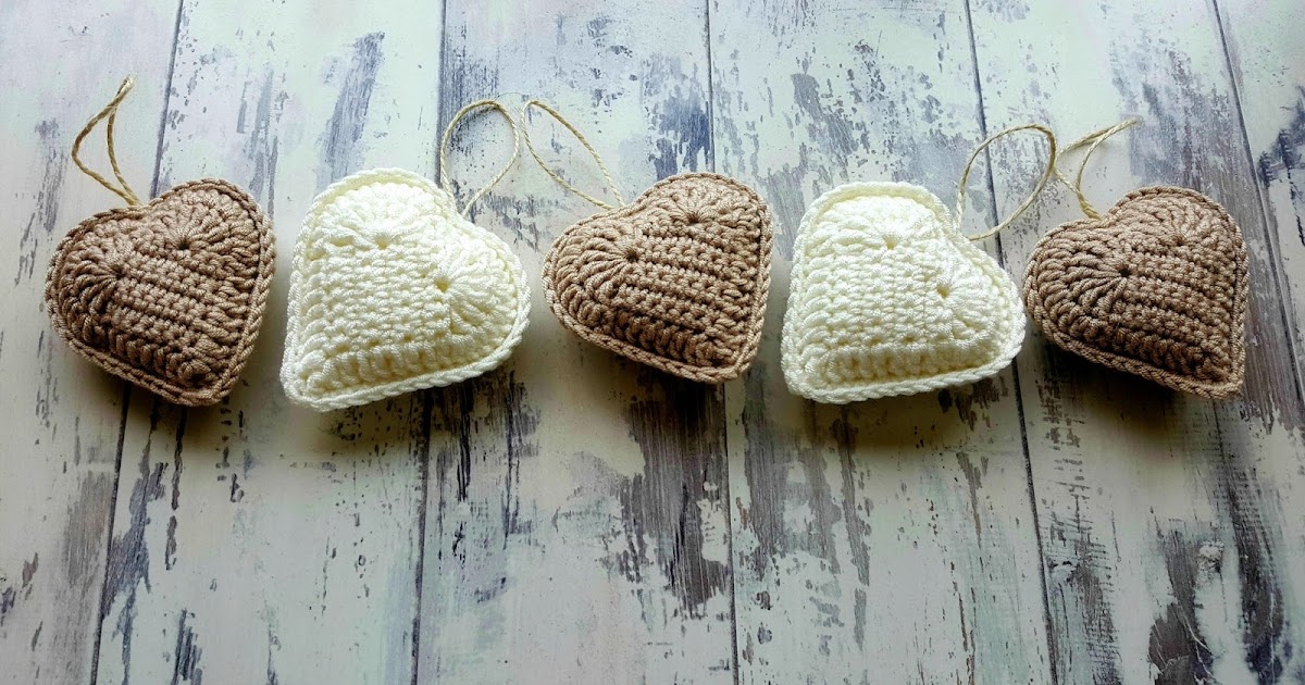 Leasowes View: Rustic Crochet Hanging Hearts