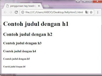 Penulisan Judul Header h1,h2,h3,h4,h5,h6 dalam HTML