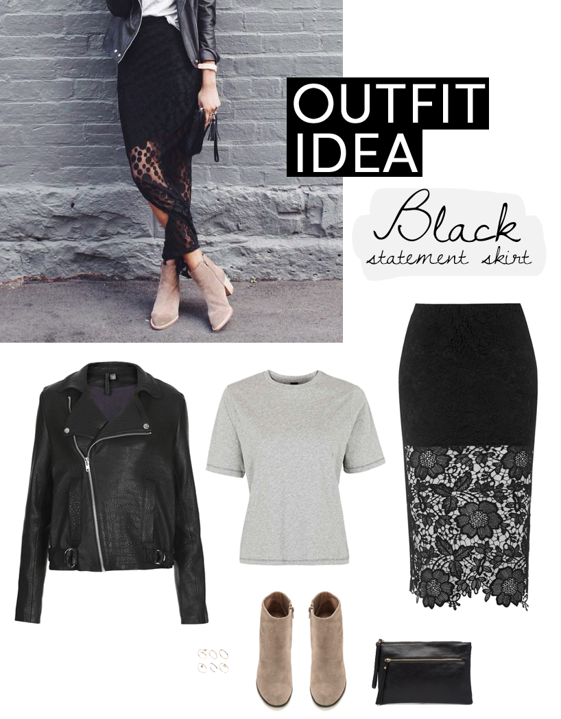 Outfit Idea | Statement Black Skirt - Flip And Style