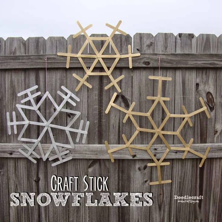 How to Make Colorful Popsicle Stick Snowflakes with Kids - Fun-A-Day!