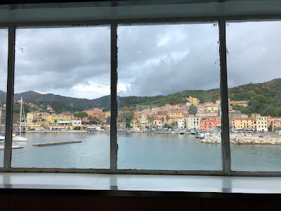 View of Rio Marina Elba from ferry window.