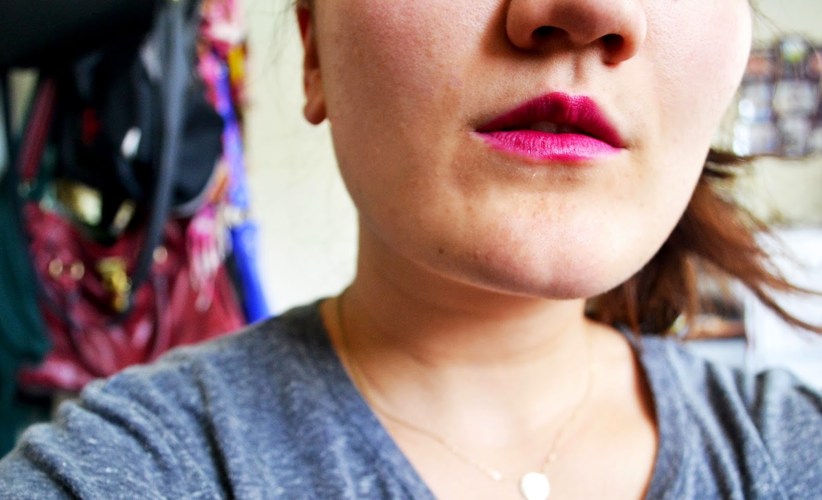 Milani Sangria lipstick try on swatch
