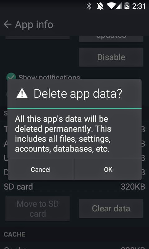 Clearing App Cache for Google Play Store
