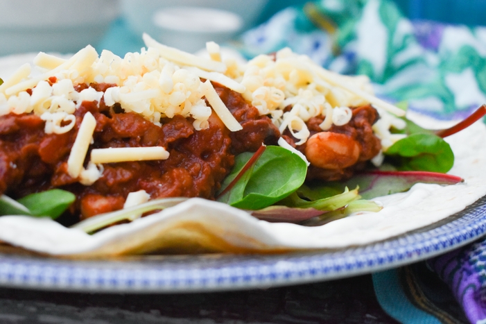 Easy Vegan Chilli Mince Bean Wraps