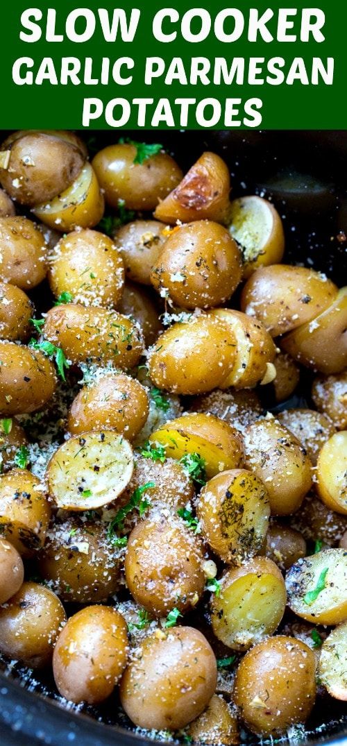 Slow Cooker Garlic Parmesan Potatoes All Recipes Easy