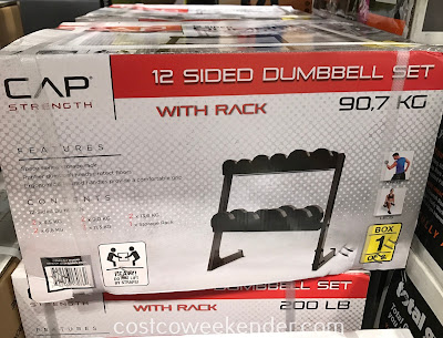 Start your home gym today with the CAP 12 Sided Dumbbell Set with Rack