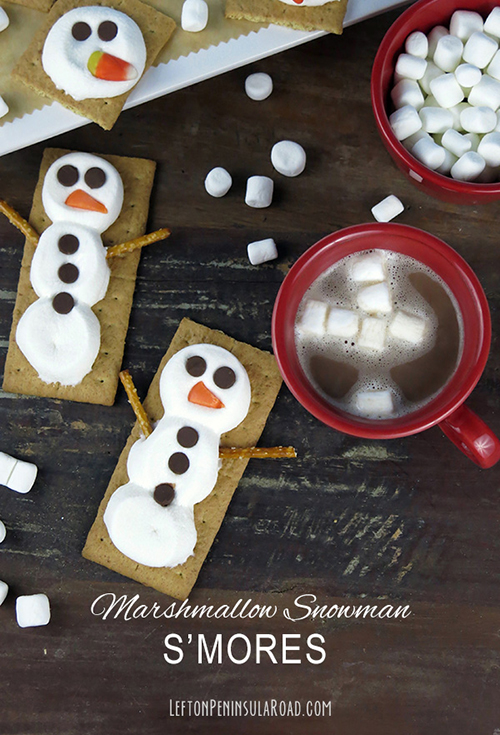 Marshmallow Snowman Microwave S'mores Recipe