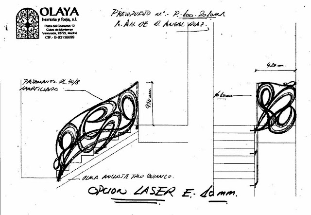 Croquis de barandilla de forja