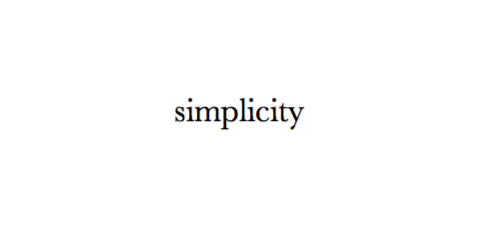 it's simple