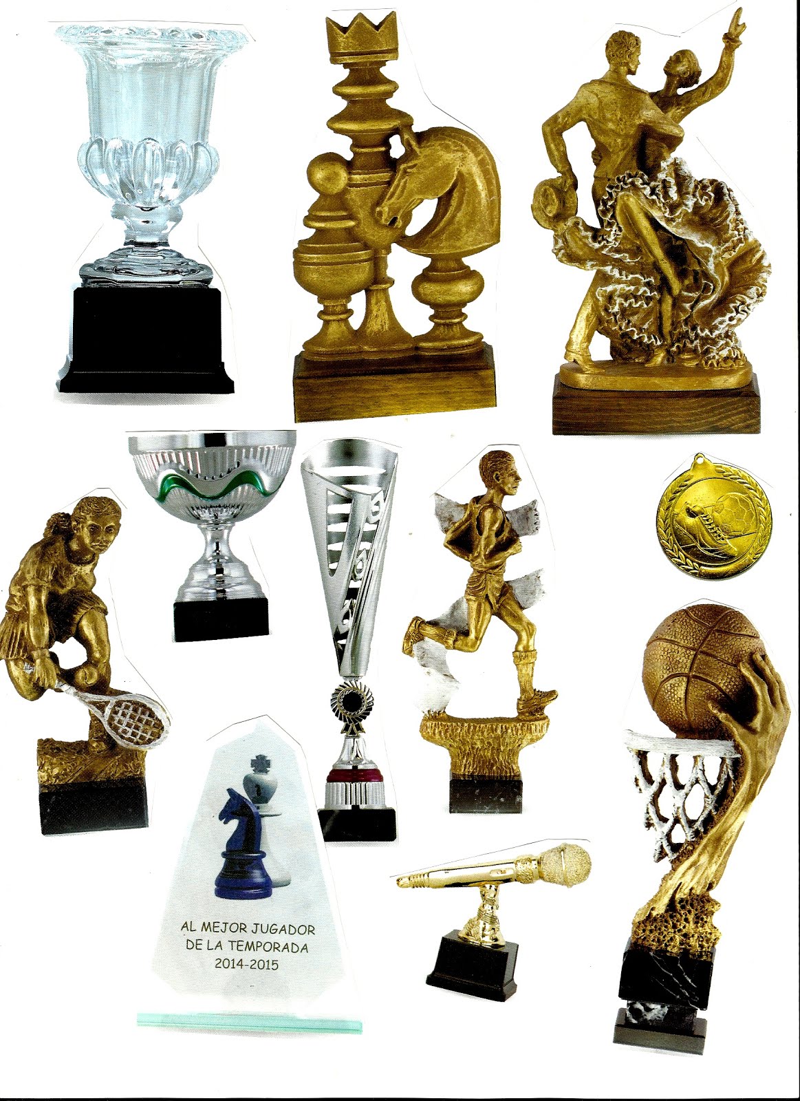Amplio catálogo de trofeos