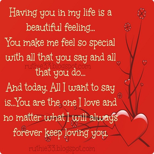 My Blog Of Inspirations: Having you in my life is a beautiful feeling ...